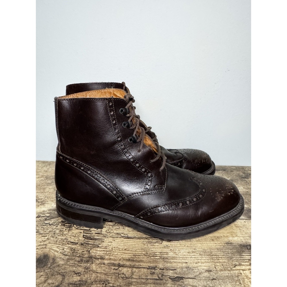Banana Republic Men's Oxford, Wingtip, Brown Leather Boots-11.5
